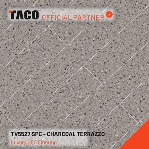 TV5527 Lantai SPC Taco 5mm Charcoal Terrazzo