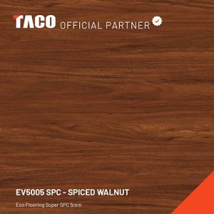 EV5005SPC Lantai SPC Eco Flooring 5mm Spiced Walnut