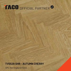 TV5528SHR Lantai SPC Taco Herringbone 5mm Autumn Cherry