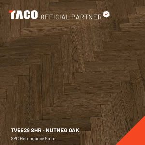 TV5529SHR Lantai SPC Taco Herringbone 5mm Nutmeg Oak