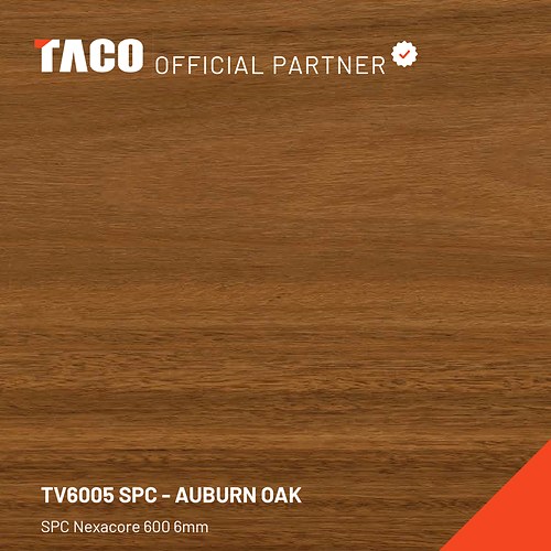 TV6005SPC Lantai SPC Taco 6mm Nexacore Auburn Oak